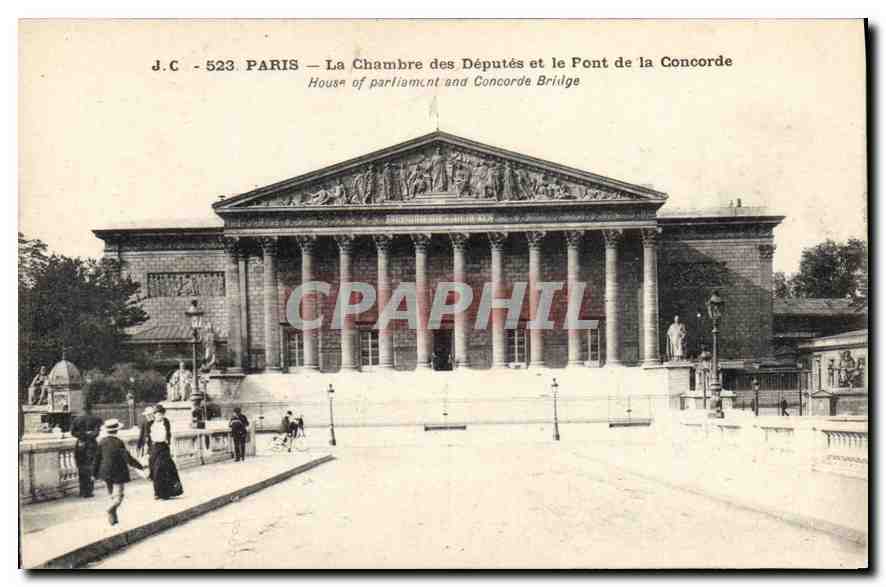 CPA Paris La Chambre des Deputes et le Pont de la Concorde 