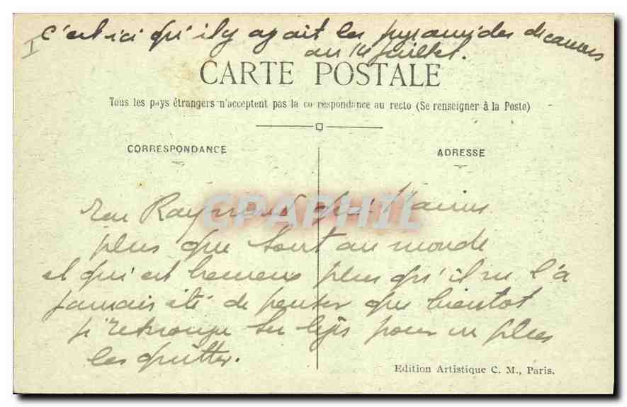 CPA Paris Le Rond point des Champs Elysees  — Rückseite