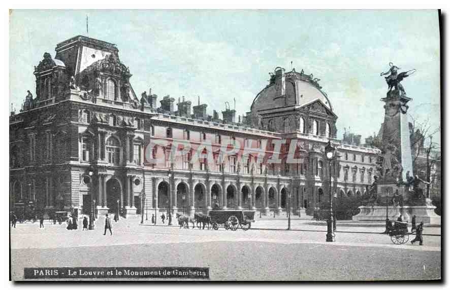 CPA Paris Le Louvre et le Monument de Gambetta 