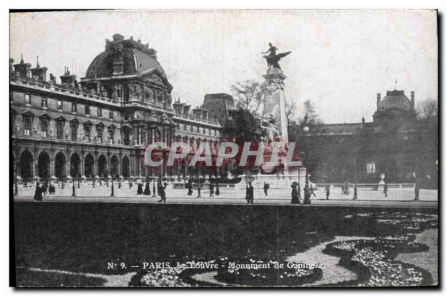 CPA Paris Le Louvre Monument de Gambetta 