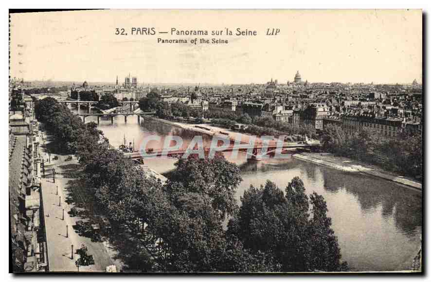 CPA Paris Panorama sur la Seine 