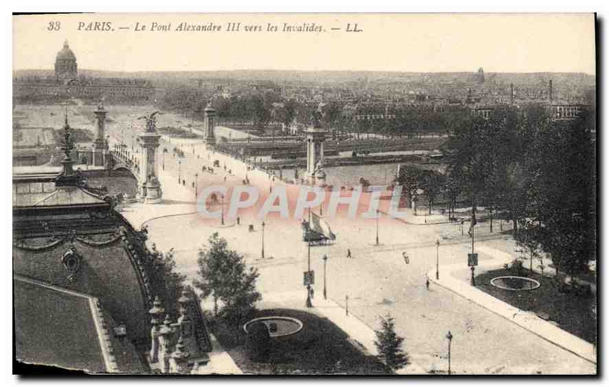 CPA Paris Le Pont Alexandre III vers les Invalides 