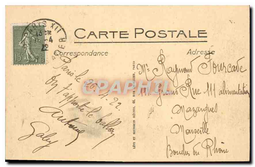 CPA Paris Le Jardin des Tuileries  — Rückseite
