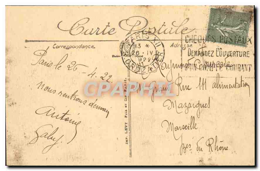 CPA Paris La Cite  — Rückseite