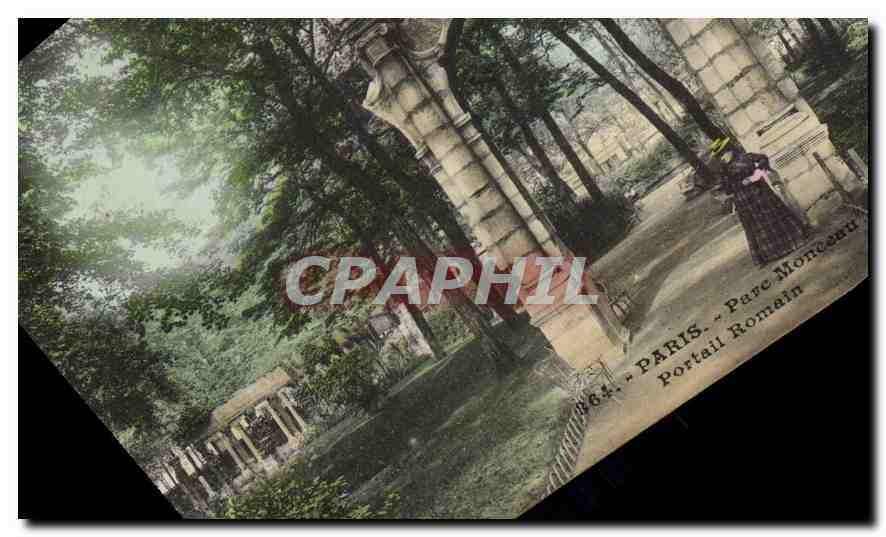 CPA Paris Parc Monceau Portail Romain 