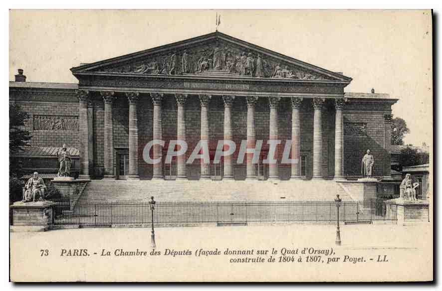 CPA Paris La Chambre des Deputes facade donnant sur le Quai d'Orsay 