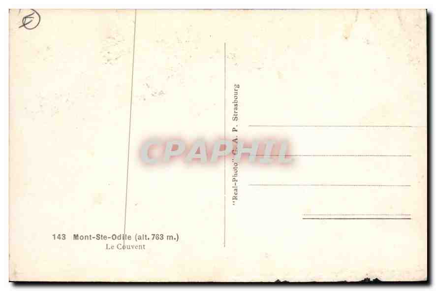 CPA Mont Ste Odile Le Couvent  — Rückseite