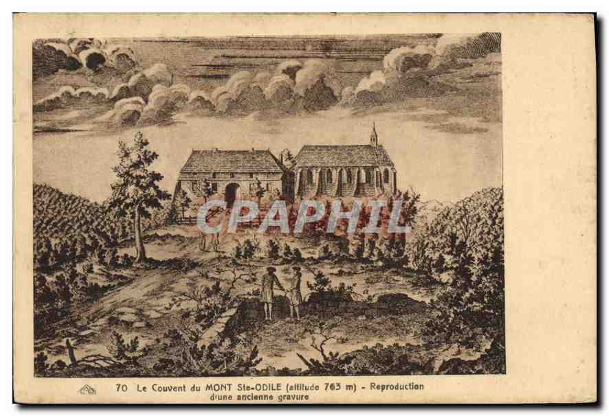 CPA Le Couvent du Mont Ste Odile Reproductin d'une ancienne gravure 