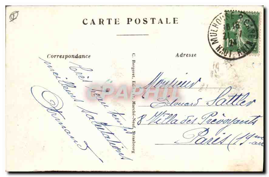 CPA Ulrichsbourg pres de Ribeauville  — Rückseite