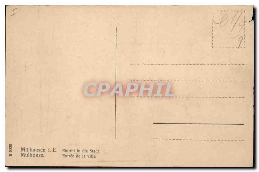 CPA Mulhouse Entree de la Ville  — Rückseite