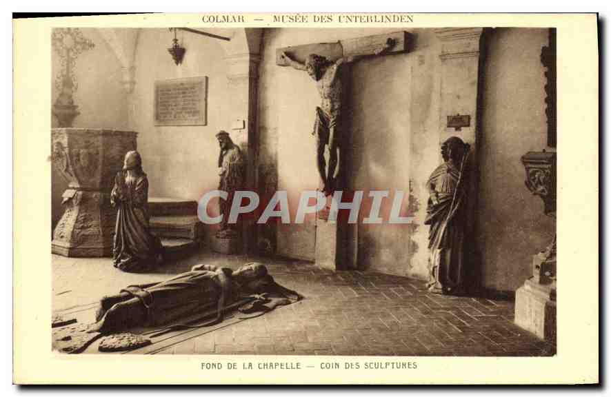Colmar — Musée des Unterlinden — Fond de la chapelle — Coin des sculptures