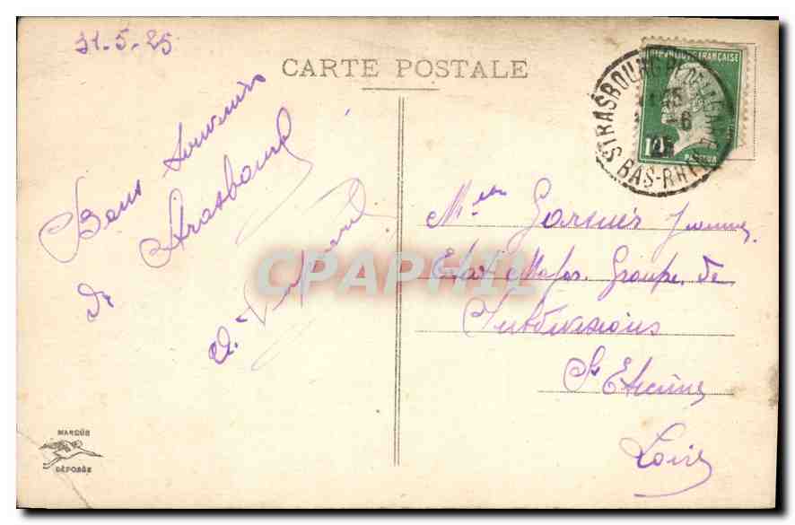 CPA Strasbourg Orangerie La Piece d'Eau  — Rückseite