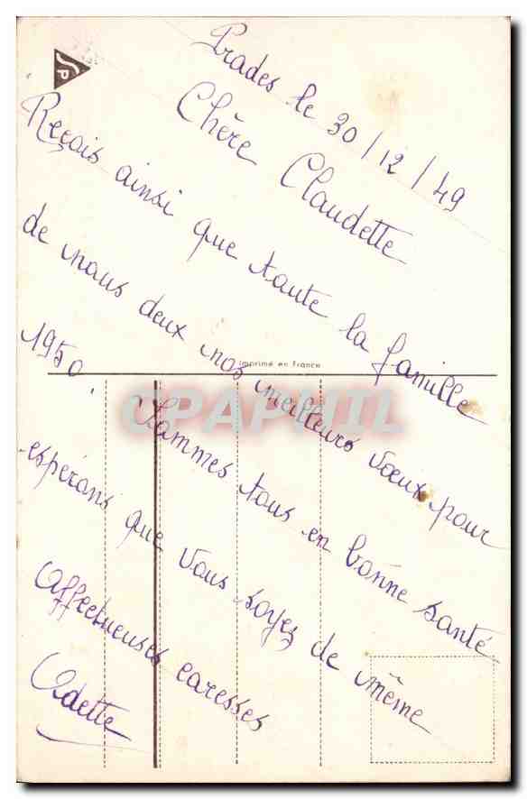 CPA Bonnee Annee  — Verso