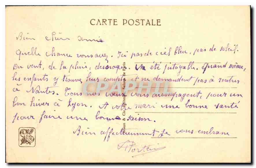 CPA La Loire en Autonne  — Verso