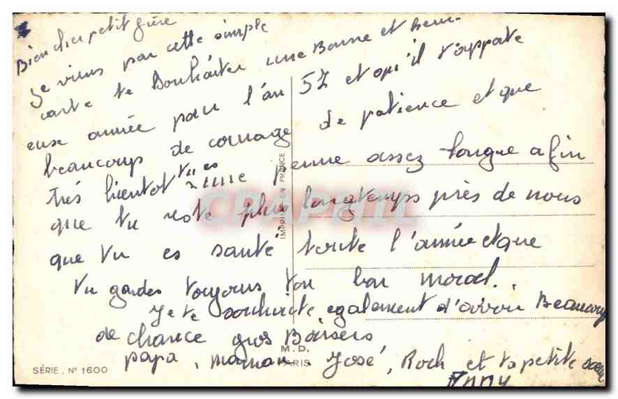 CPA Bonne Annee  — Verso