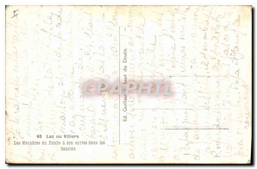 CPA Lac ou Villers Les Meandres ou Doubs a son entree dans les bassins  — Rückseite