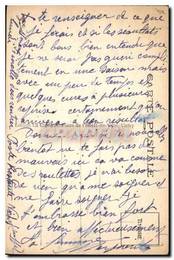 CPA Vichy Le Pont Aristide Briand et Vue generale prise en avion  — Verso