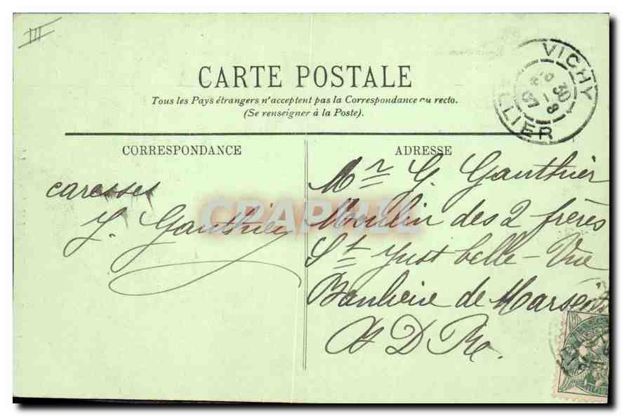 CPA Vichy La Tour de l'Horloge  — Rückseite