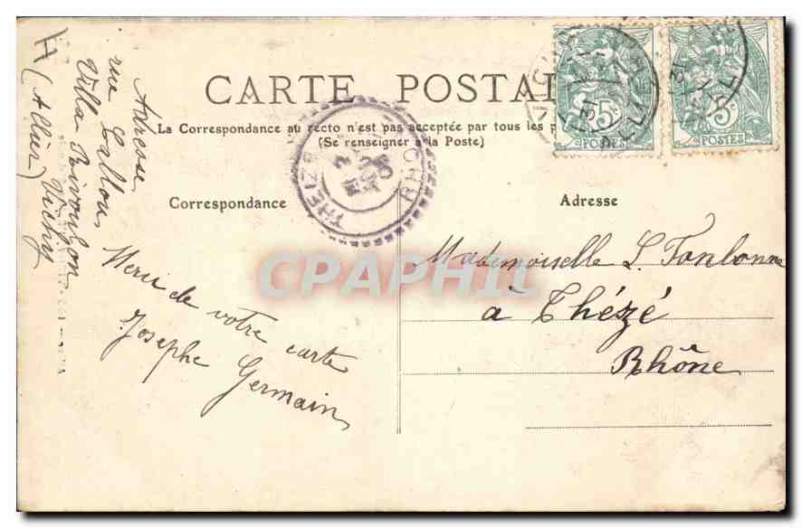 CPA Vichy l'Eglise St Louis  — Rückseite