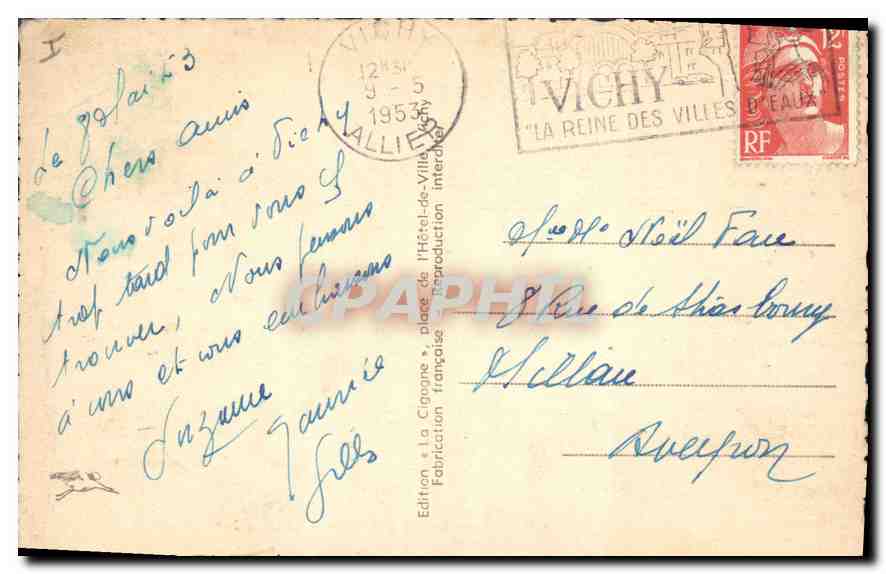 CPA Vichy Source du Parc Arlesienne  — Verso
