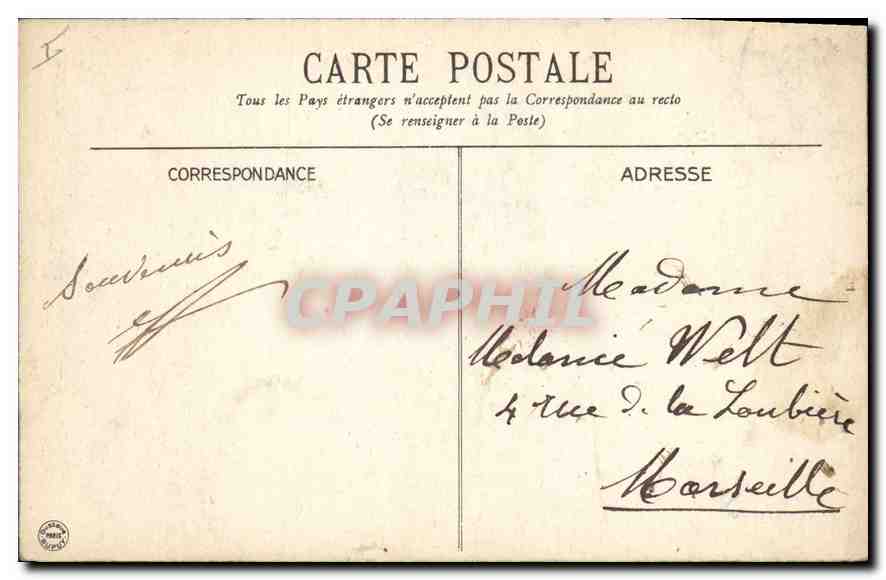 CPA Vichy Entree des Bains  — Verso