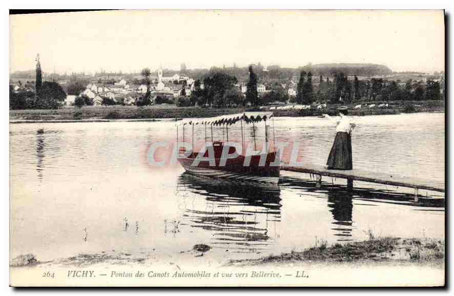 CPA Vichy Panton des Canots Automobiles et vue vers Bellerive 