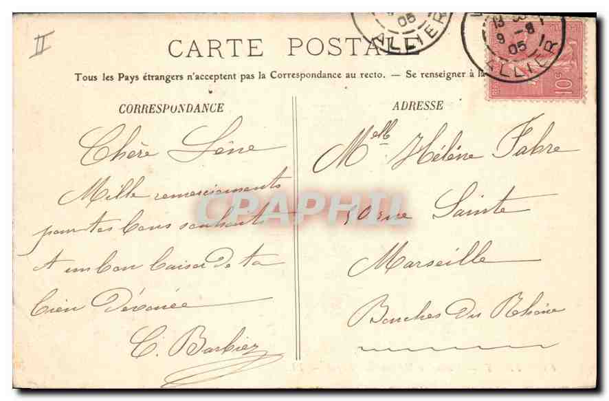 CPA Vichy Maison de Madame de Sevigne  — Rückseite