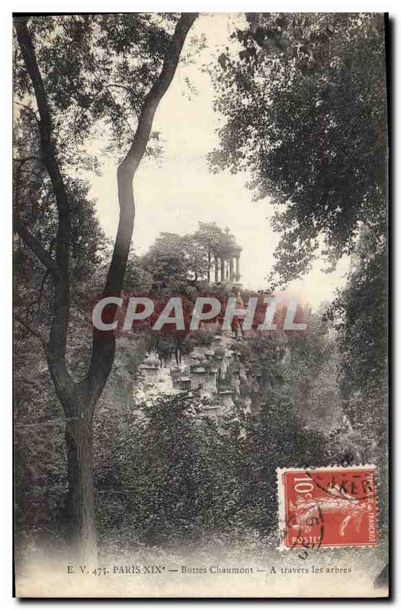 CPA Paris Buttes Chaumont A travers les arbres 