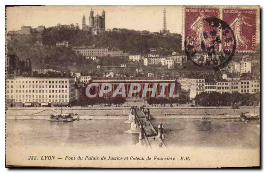 CPA Lyon Pont du Palais de Justice et Coteau de Fourviere 