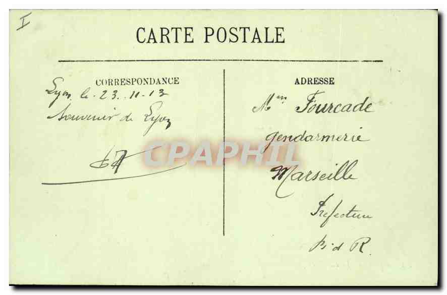 CPA Lyon Le Palais de Justice  — Rückseite