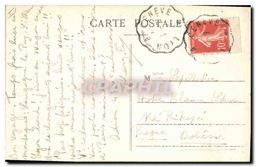 CPA Lyon Coteau et Basilique de ND de Fourviere  — Verso