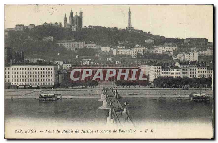 CPA Lyon Pont du Palais de Justice et coteau de Fourviere 