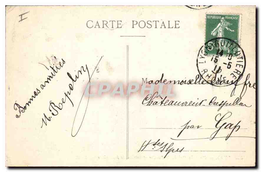 CPA Lyon Pont du Palais de Justice et coteau de Fourviere  — Verso