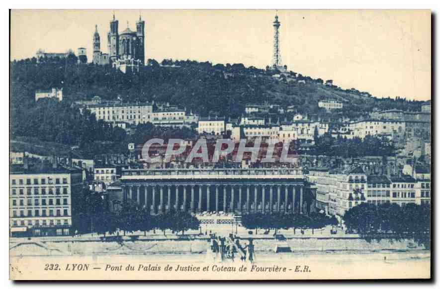 CPA Lyon Pont du Palais de Justice et Coteau de Fourviere 