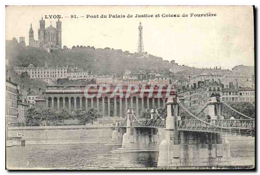 CPA Lyon Pont du Palais de Justice et Coteau de Fourviere 