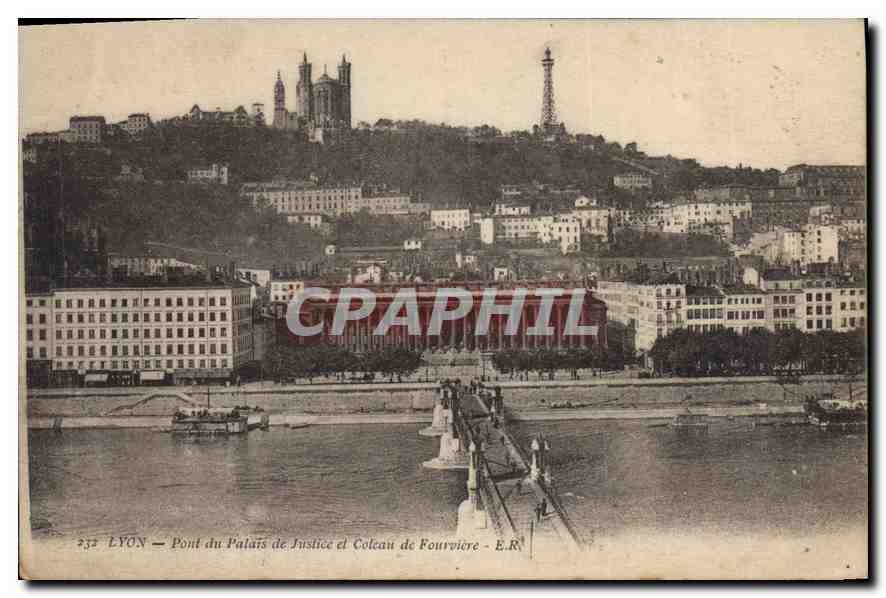 CPA Lyon Pont du Palais de Justice et Coteau de Fourviere 
