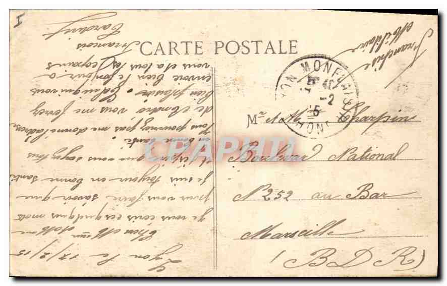 CPA Lyon Le Palais de Justice  — Verso