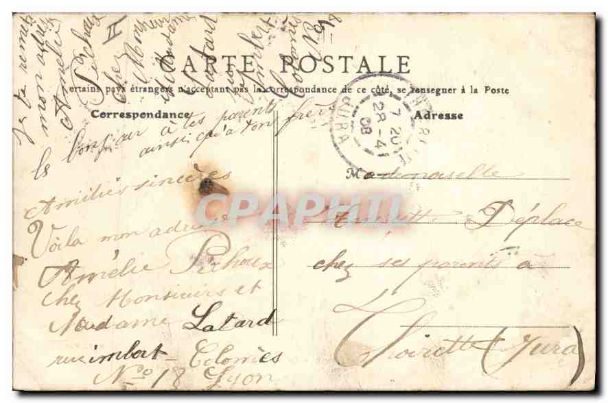 CPA Lyon Le Palais de Justice  — Rückseite