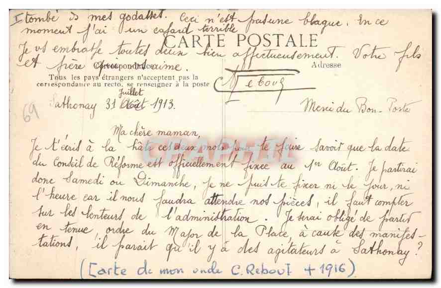 CPA Lyon Le Palais de Justice  — Verso
