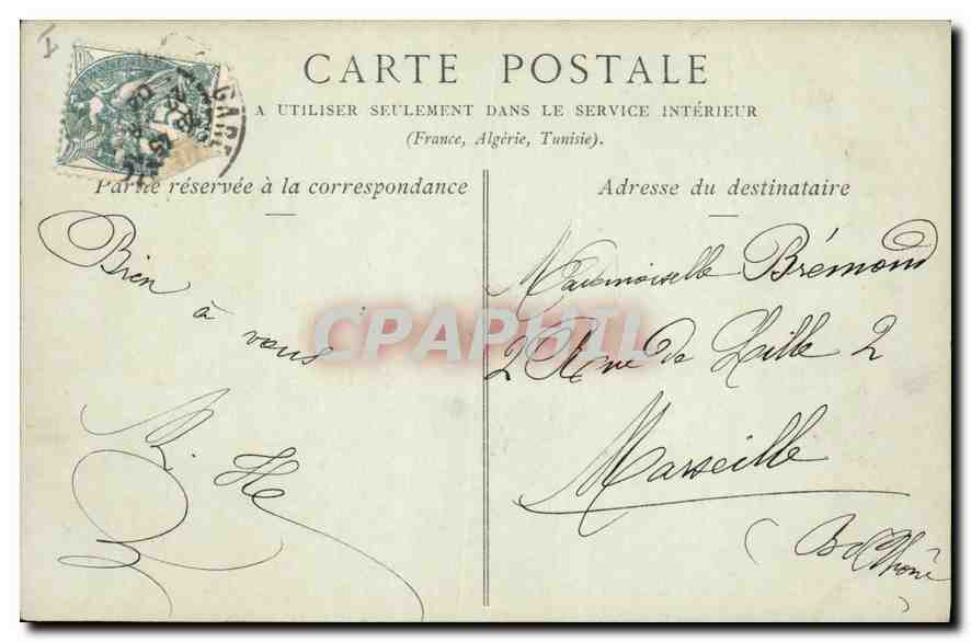 CPA Lyon Place Bellecour Statue equestre de Louis XIV  — Verso
