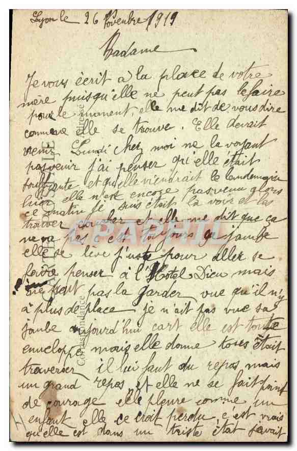 CPA Lyon Illustre Place des Cordeliers Palais de la Bourse  — Verso