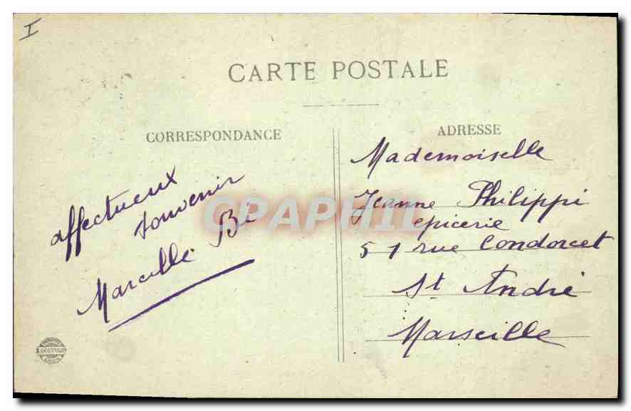 CPA Lyon Le Palais de la Bourse  — Rückseite