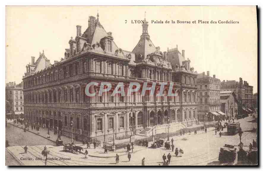 LYON - Palais de la Bourse et Place des Cordeliers — Carrier, édit., modèle déposé