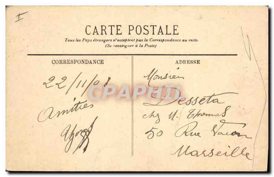 CPA Lyon La Bourse  — Verso