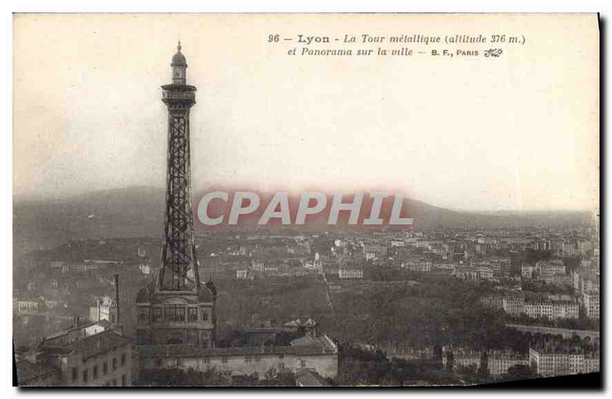 CPA Lyon La Tour metallique et Panorama sur la ville 