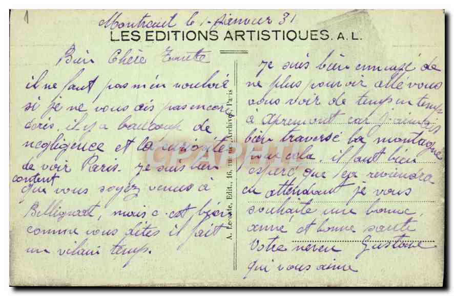 CPA Paris Notre Dame  — Rückseite