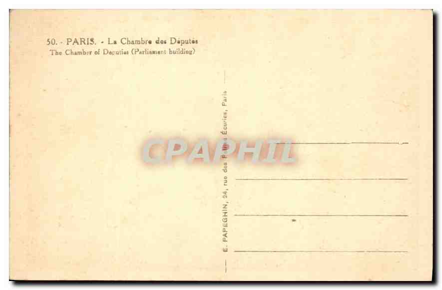 CPA Paris La Chambre des Deputes  — Rückseite