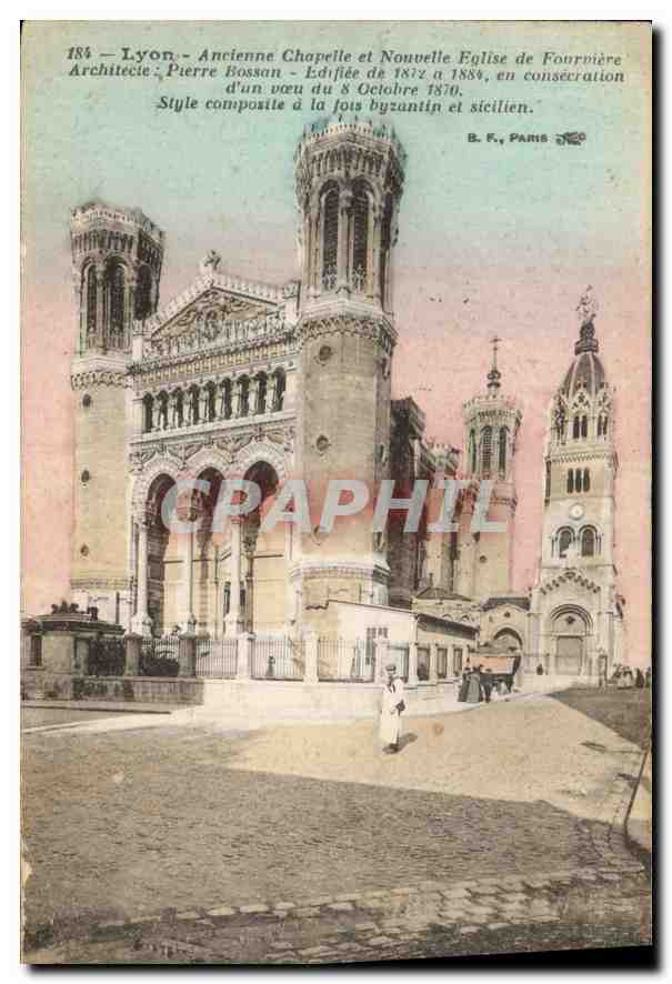 CPA Lyon Ancienne Chapelle et Nouvelle Eglise de Fourviere 