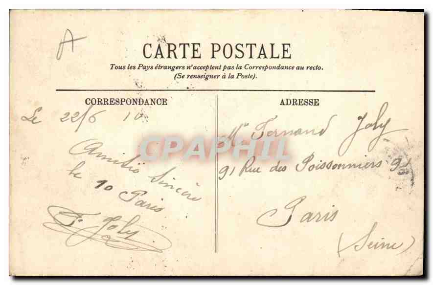 CPA Lyon Notre Dame de Fourviere  — Verso