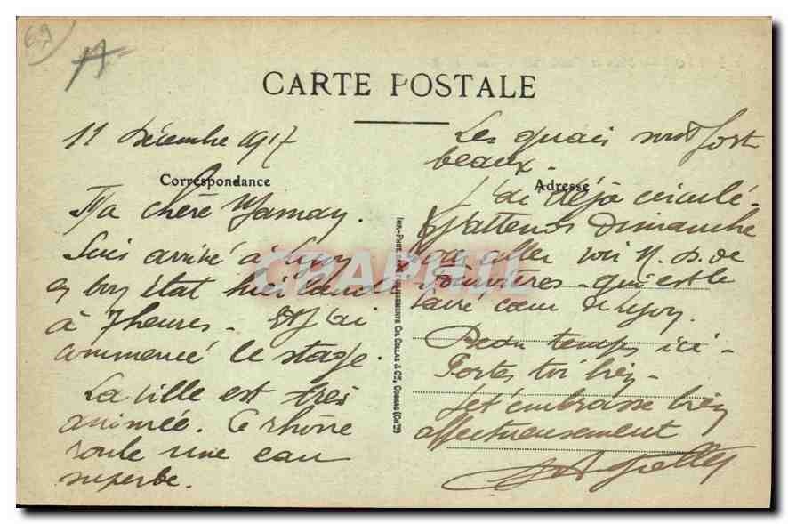 LYON — Place et Cathédrale Saint-Jean — E.R. n°212 — Verso
